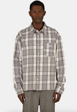 Pegador Signar Oversized Flannel Shirt Washed Checked warm white walnut brown