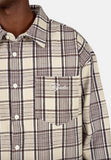 Pegador Signar Oversized Flannel Shirt Washed Checked warm white walnut brown