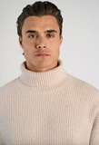 Lindbergh Rollkragenpullover Heavy Knit Stone Mel