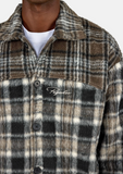 Pegador Kolding Flannel Oversized Shirt Checked Black Walnut Brown