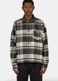 Pegador Signar Oversized Flannel Shirt Washed Checked black flint grey