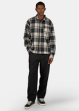 Pegador Signar Oversized Flannel Shirt Washed Checked black flint grey
