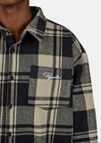 Pegador Signar Oversized Flannel Shirt Washed Checked black flint grey