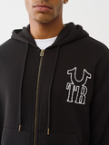 True Religion Horseshoe Appliqué Big T Zip-Hoodie black