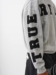 True Religion Fleece Appliqué Sweater heather grey
