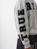 True Religion Fleece Appliqué Sweater heather grey