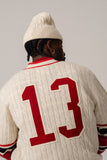 BLKVIS Baseball Strickshirt Antique White