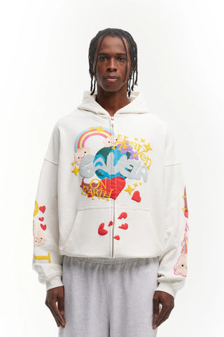 Favela Heaven on Earth Zip-Hoodie Vanilla