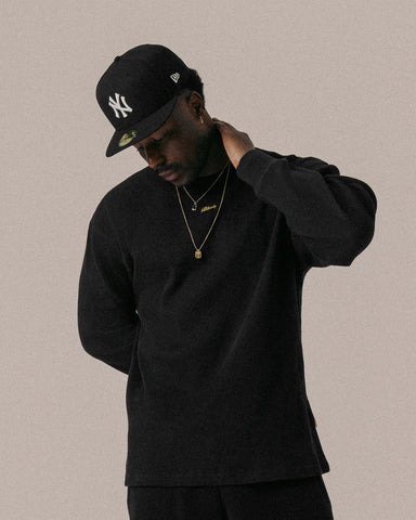 BLKVIS Script Waffle Longsleeve black