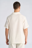 Lindbergh Musselin Hemd Kurzarm White