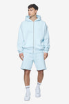 Pegador Logo Oversized Sweat Jacket Washed Baby Blue White Gum