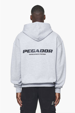Pegador Colne Logo Oversized Sweat Jacket Grey Melange