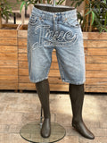 True Religion Bobby Baggy Shortfray Graphic Jeans Shorts