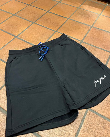 Pequs Embroidery Logo Sweat Shorts Black