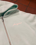 Pequs Chest Logo Zip Hoodie Aqua