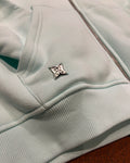 Pequs Chest Logo Zip Hoodie Aqua