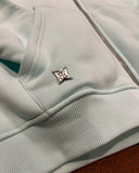 Pequs Chest Logo Zip Hoodie Aqua