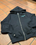 Pequs A Paradise Beach Club Back Logo Zip Hoodie Black