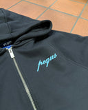 Pequs A Paradise Beach Club Back Logo Zip Hoodie Black