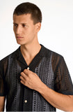 Lindbergh Lochmuster Hemd Black