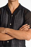 Lindbergh Lochmuster Hemd Black