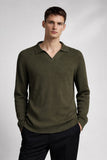 Lindbergh Rib Longsleeve Polo Army