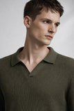 Lindbergh Rib Longsleeve Polo Army