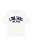 Low Lights Studios College Denim Patched T-Shirt ecru