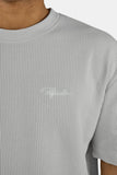 Pegador Signar Oversized Rib Tee Washed Fog Grey White