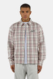 Pegador Soglio Flannel Oversized Shirt Washed Checked Powder Pink