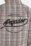 Pegador Soglio Flannel Oversized Shirt Washed Checked Powder Pink