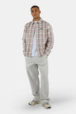 Pegador Soglio Flannel Oversized Shirt Washed Checked Powder Pink