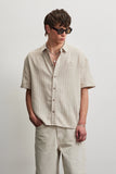 Pegador Murcia Striped Short Sleeve Shirt Cream
