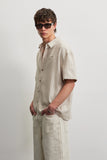 Pegador Murcia Striped Short Sleeve Shirt Cream