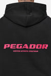 Pegador Colne Logo Oversized Hoodie Washed Black Virtual Pink