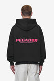 Pegador Colne Logo Oversized Hoodie Washed Black Virtual Pink