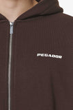 Pegador Logo Oversized Sweat Jacket Washed Oak Brown Gum
