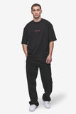 Pegador Colne Logo Oversized Tee Washed Black Virtual Pink