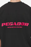 Pegador Colne Logo Oversized Tee Washed Black Virtual Pink