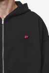 Pegador Leono Boxy Sweat Jacket Washed Black Virtual Pink Gum