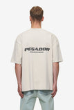 Pegador Colne Logo Oversized Tee Washed Light Beige Anthracite