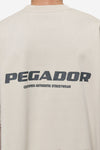 Pegador Colne Logo Oversized Tee Washed Light Beige Anthracite