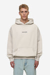 Pegador Colne Logo Oversized Hoodie Washed Light Beige Anthracite