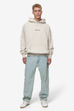 Pegador Colne Logo Oversized Hoodie Washed Light Beige Anthracite