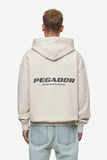 Pegador Colne Logo Oversized Hoodie Washed Light Beige Anthracite