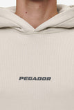 Pegador Colne Logo Oversized Hoodie Washed Light Beige Anthracite