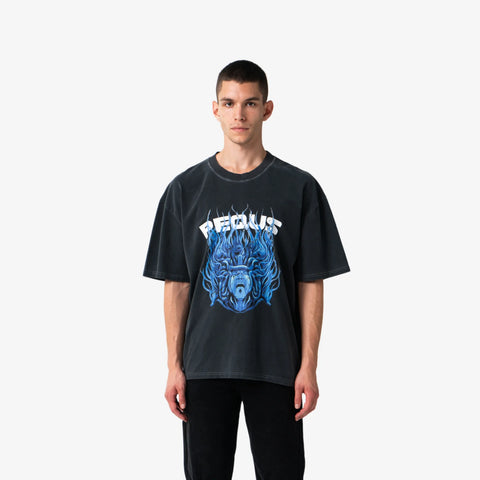 Pequs Medusa Graphic T-Shirt Washed Black