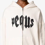 Pequs Mythic Logo Zip Hoodie Cream
