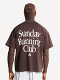 Another Cotton Lab Sunday Running Club T-Shirt Washed Chocolate