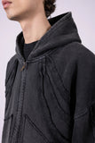 Favela Cutline Zip-Hoodie Washed Black